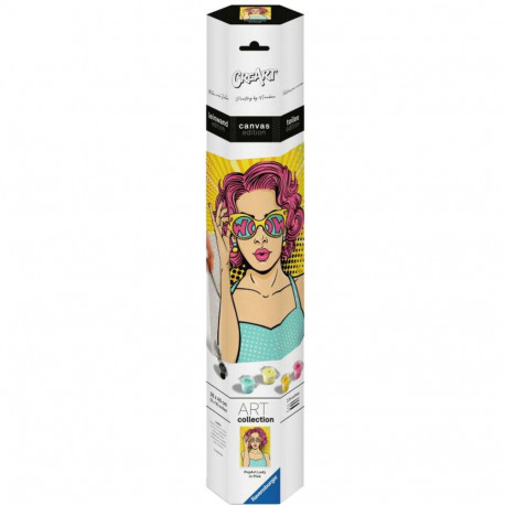 CreArt ART Collection Leinwand Edition - Lady in Pink (PopArt)