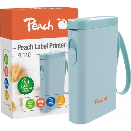Peach PE110, label printer blue, direct thermal printing