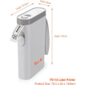 Peach PE110, label printer blue, direct thermal printing