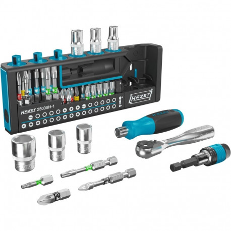 SmartHolder 2300SH-1, Steckschlüssel- und Bit-Satz 1/4" (schwarz, 39-teilig, inkl. Feinzahn-Umschalt