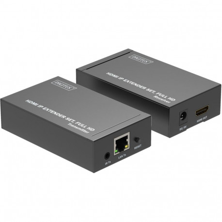 HDMI IP-pikendaja komplekt 1x saatja, 1x vastuvõtja, must