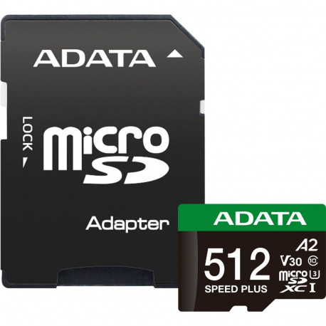 ADATA SPEED PLUS microSDXC 512 GB, memory card UHS-I U3, Class 10, V30, A2