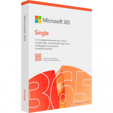 Microsoft Office M365 Single1 Person, Office software German, 1 year for PC and MAC