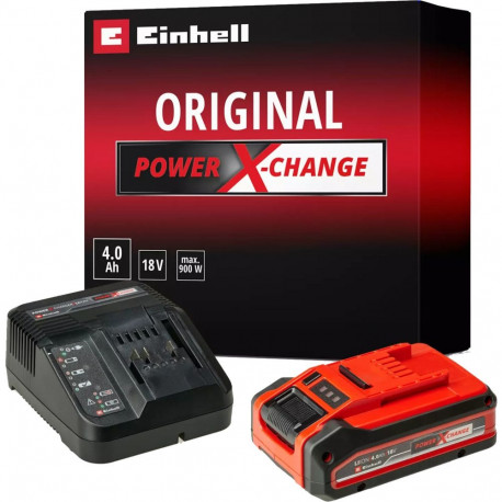 PLUS Power-X-Change Starter-Kit, 18Volt 4Ah (schwarz/rot, PLUS Akku + Ladegerät)