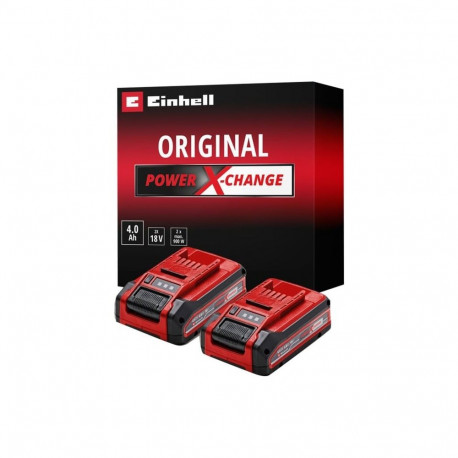 EINHELL Power-X-Change TWIN-PACK 18V 4.0Ah battery, red/black, 2 pieces, without charger