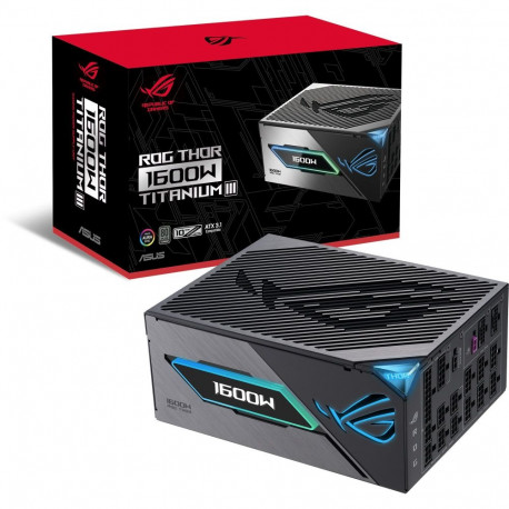 ROG toiteplokk THOR 1600W Titanium III 2x 12-pin kõrge võimsusega GPU-pistikutega 4x PCIe kaablijuht
