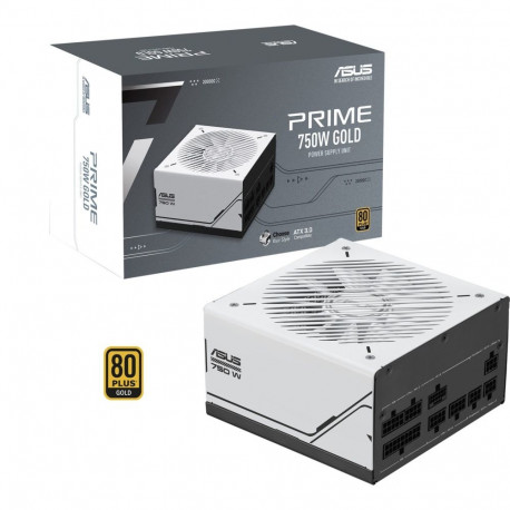 ASUS Prime 750W Gold, PC power supply white/black, 1x 12-pin High Power GPU, 3x PCIe, cable manageme