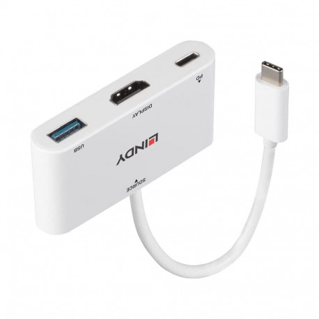 USB 3.2 Gen 1 mitmeportiline hub USB-C pistik > USB-A + USB-C pesa + HDMI-pesa 18cm PD 3.0 laadimine