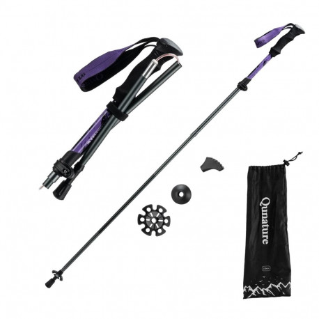 Qunature Nordic Walking Trekking Pole Aluminum 110 - 130 cm 1 pc. - Purple