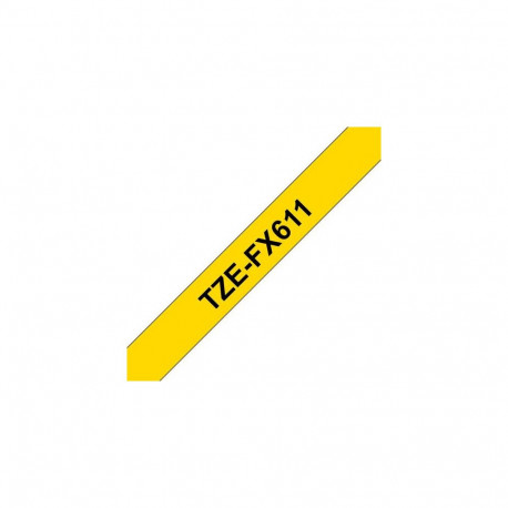 Brother TZE-FX611 label-making tape Black on yellow