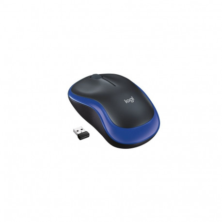 Logitech M185 Wireless Mouse, RF Wireless, 1000 DPI, Black/Blue
