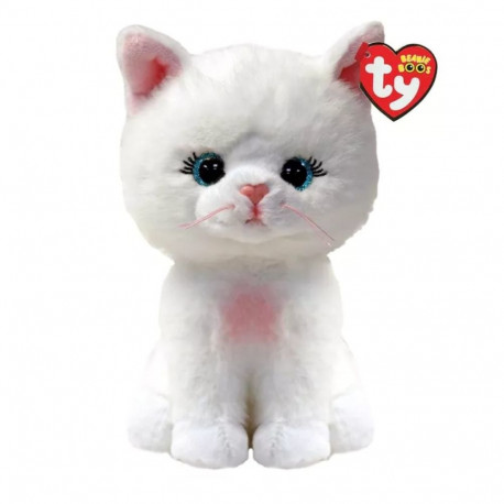 TY Beanie Boos kass Amelia 15 cm, valge