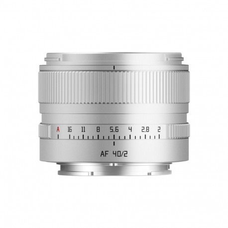 TTArtisan objektiiv AF 40mm f/2 Sony FE (FF), hõbedane