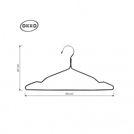 PVC DIPPED HANGER LSMD074 BLACK 10 PCS