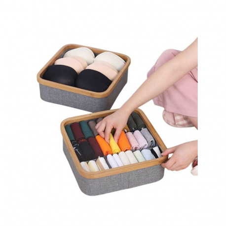 BOXSTORAGE 3 COMPARTMENT 30X30X9CM GREY