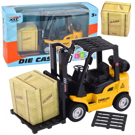 metallist mootoriga tõstuk kollane liigutatavad kahvlid palett kast