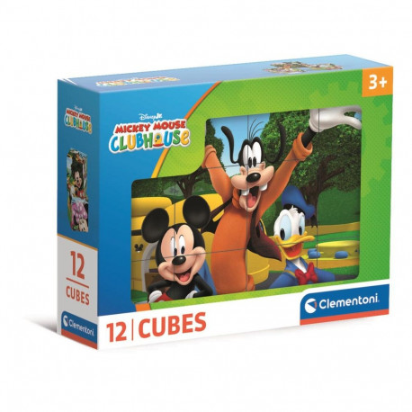 Puzzle 12 Klocków Sześcianów DISNEY KLUB PRZYJACIÓŁ MYSZKI MIKI Clementoni 41348