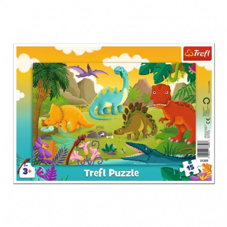Puzzle 15 dinosaurused Trefl 31359