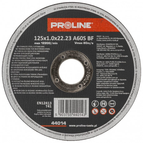 proline roostevaba terase lõikeketas t41, 125x1.0x22a60s