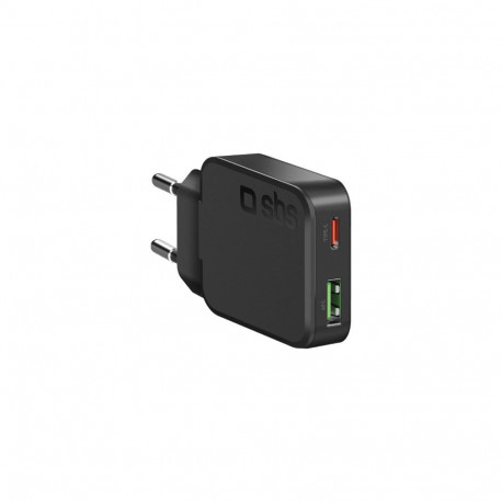 SBS reisilaadija PD üliõhuke 45W USB/USB-C GaN, must