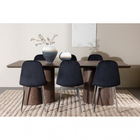 Söögilaua komplekt OLIVIA lauaga ja POLAR toolidega 100x210 cm, mokka