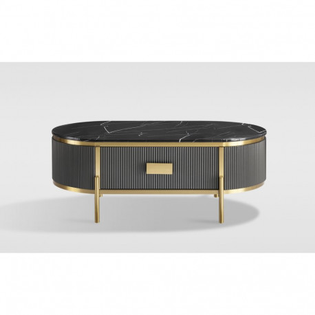 Diivanilaud STILIG ST380A, must-kuldne