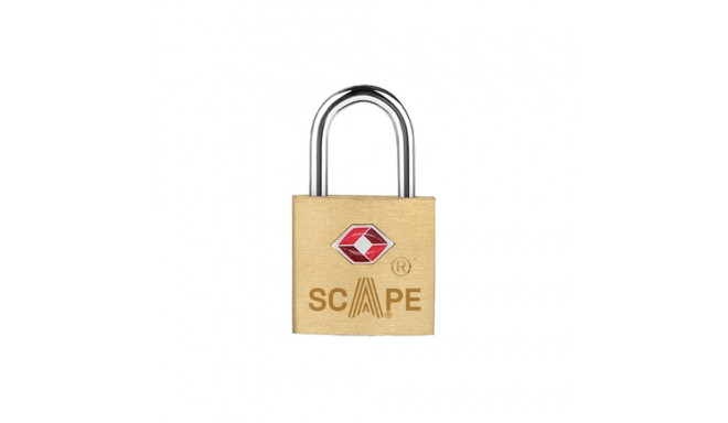Key padlock Scape Travel TSA-386 Brass Rectangular