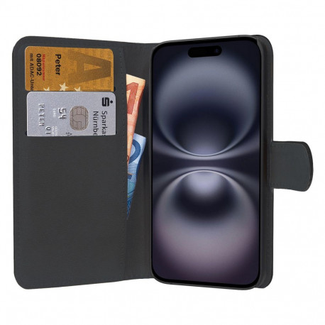 "PEDEA Book Cover Classic fr Apple iPhone 16 black"