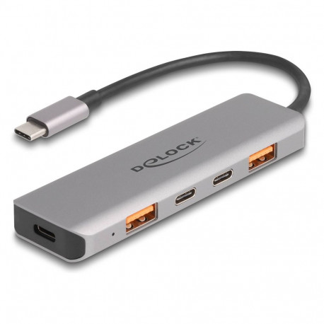 Delock USB 10 Gbps 2-pordiline USB Type-A + 2-pordiline USB Type-C jaotur USB Type-C ühendusega ja P