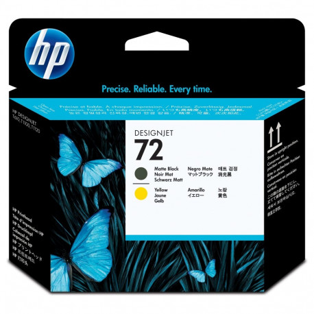 "HP 72 original printhead C9384A matte black and yellow standard capacity 1-pack"