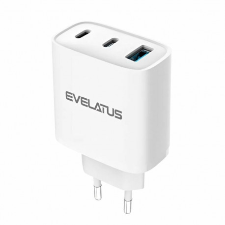 Evelatus 45W Max Fast Charger EU USB-C1/USB-C1/USB-A - RCE-4501ACCL White
