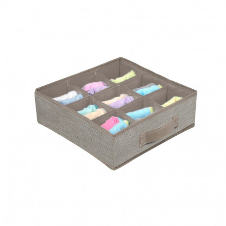 BOXSTORAGE 9 GRID 30X30X10CM BEIGE TEXT