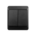 SWITCH HERMES 2G BLACK IP44 0332-09