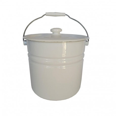 BUCKET WITH LID ENAMELED 12L