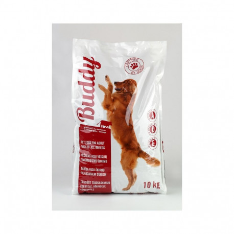 BUDDY  Kuiv täissööt täiskasvanud koerale, veisega, 10 kg