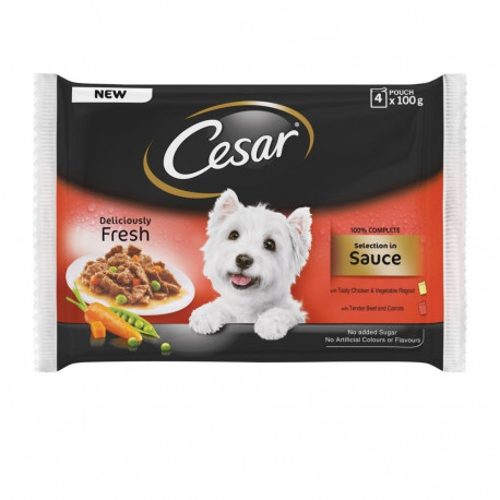 Eine CESAR koertele veise & porgandi, kana&köögivilja 4x100g