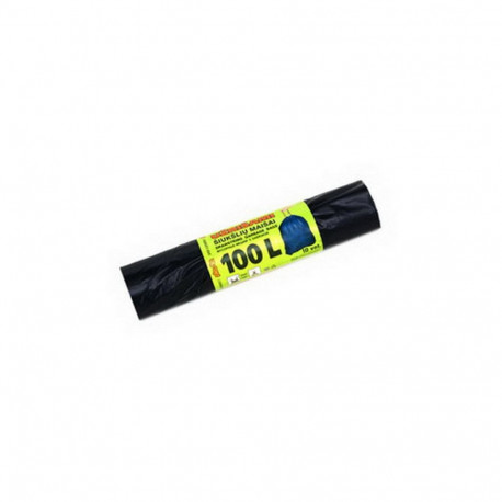 Prügikotid nööridega BALTPLASTA 100L  70x90cm, 40mic, 10tk, must