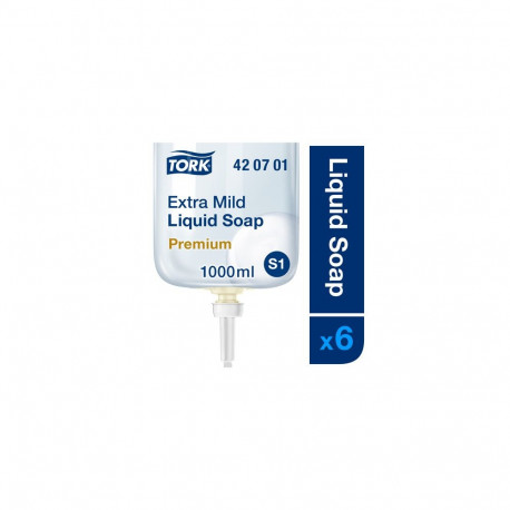 Vedelseep Tork Extra Mild Non-perfumed S1 1L valge, 3Re