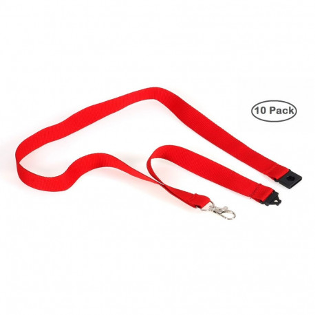 Kaelapael metallist karabiiniga Europel punane, 10 tk