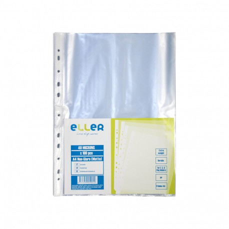 Köidetavad kiletaskud Eller A4 PP, 40 mic, matt, 100 tk