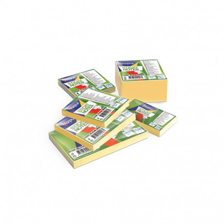 Märkmekuup FORPUS 75x75mm, kollane, 400l (2 tk)