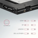 AXAGON Optical disk drive caddy for 2.5“ SSD/HDD. LED, 9.5 mm, Aluminum | RSS-CD09
