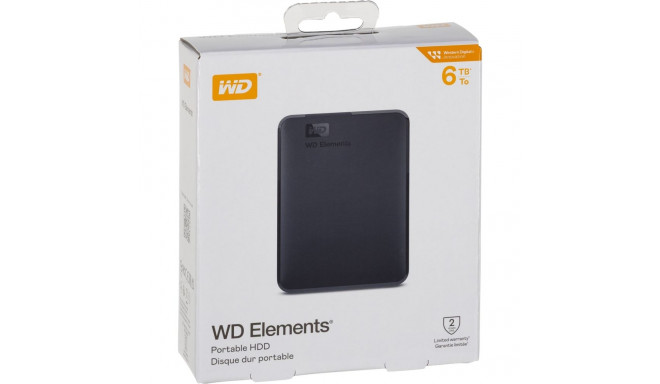 WD HDex 2.5" USB3 6TB Elements Portable black