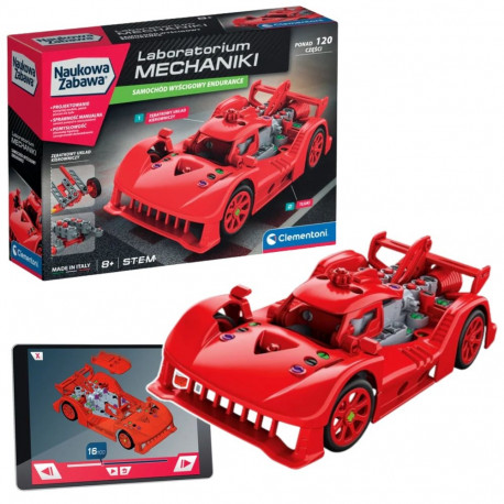 Naukowa Zabawa Klocki Laboratorium Mechaniki Samochód Wyścigowy Endurance Czerwony Język Polski Clem
