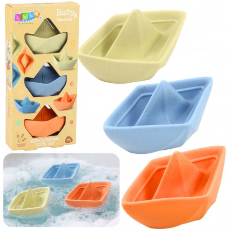 Zestaw Gumowe Łódki Do Kąpieli Zabawy Dla Malucha Pastelowe 3 szt.