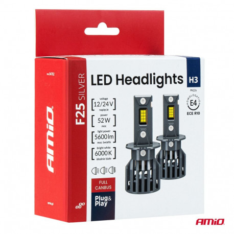 LED esipirnid 2tk F25 H3 52W 12V 24V canbus