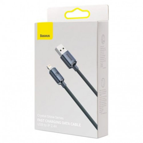Baseus Lightning Crystal Shine Cable Series Fast Charging Data Cable 2.4A 2m Black (CAJY000101)
