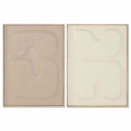 Canvas Home ESPRIT Brown Beige Abstract Scandinavian 50 x 4,5 x 70 cm (2 Units)