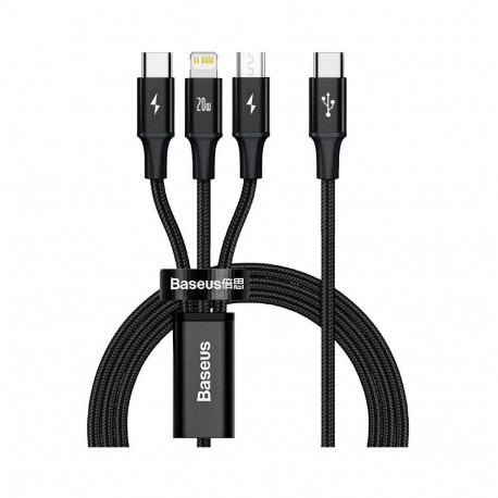 "Baseus Rapid Series 3-in-1 USB Type-C Cable PD 20W 1.5m"