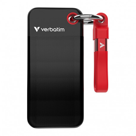 Verbatim Pocket 1TB USB 3.2 Typ-C, must-punane